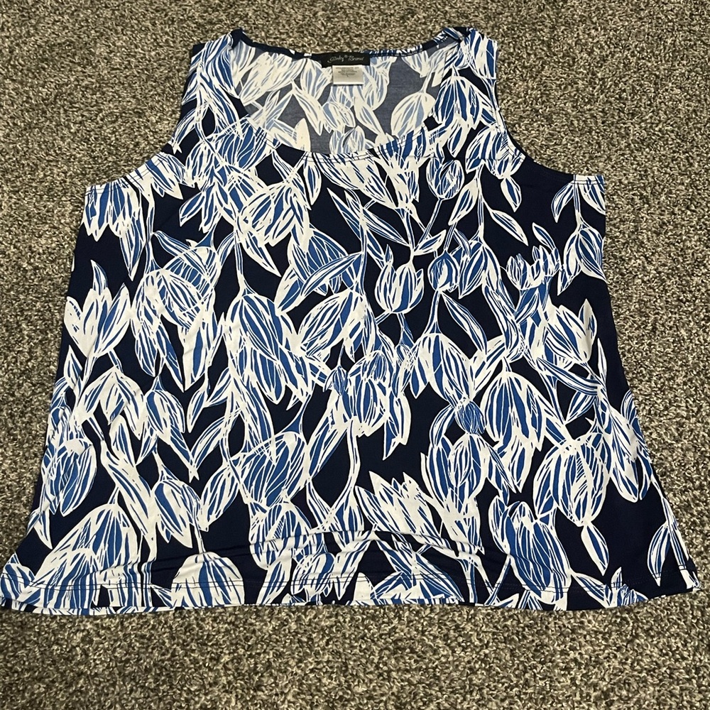 New Slinky Brand 3 piece Navy Blue and white floral Outfit L - Picture 4 of 13